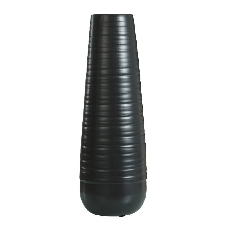 Harp & Finial Corinth Small Ceramic Vase - Matte Black