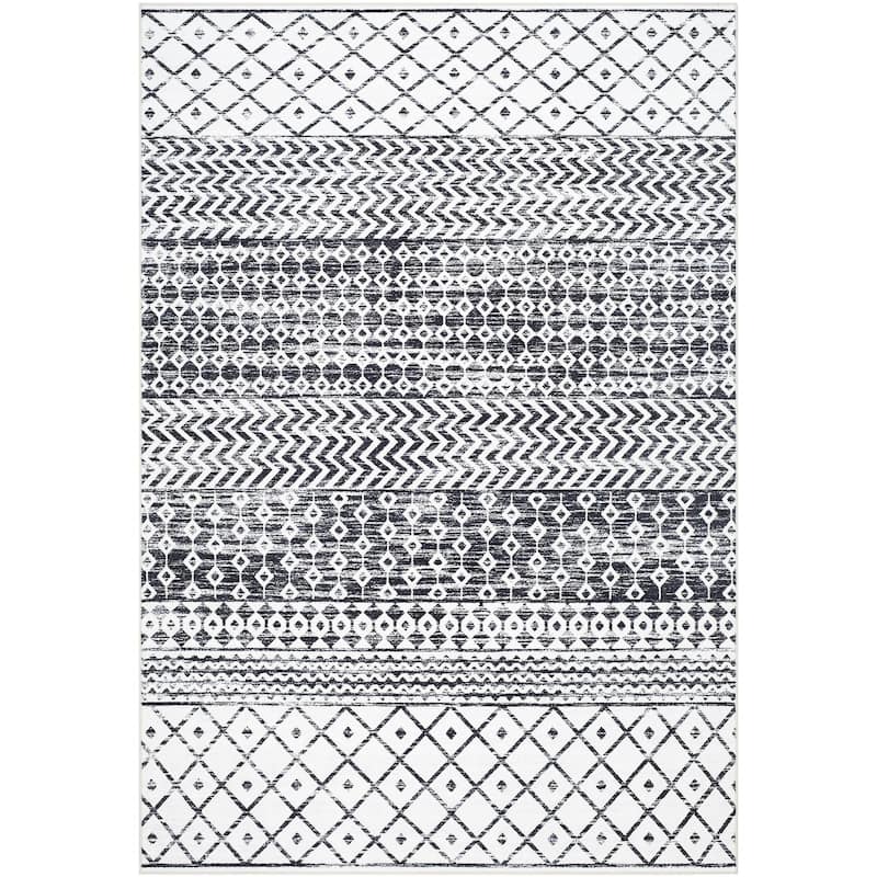 Livabliss Lavable Global Geometric Washable Area Rug