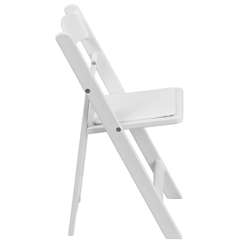 2 Pack Kids White Resin Folding Chair with Vinyl Padded Seat - 12.25"D x 13.25"W x 21"H