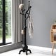 preview thumbnail 98 of 140, Tree-branch Rubberwood Freestanding Coat Rack with Hooks Type A - Black