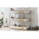 preview thumbnail 4 of 7, Silver Twin Triple Bunk Bed Metal Frame with Ladder