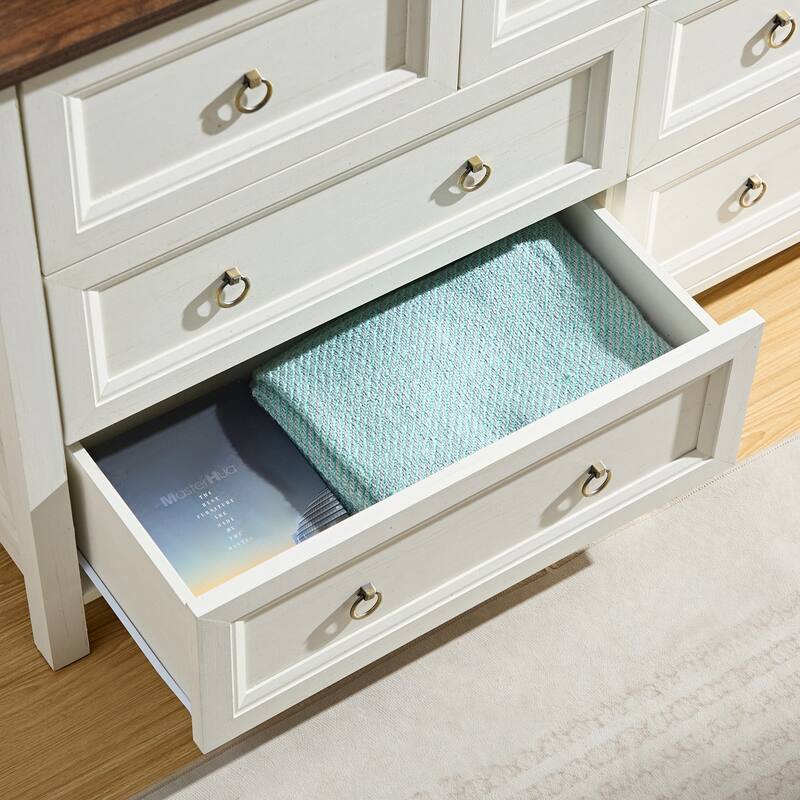 Farmhouse Style Wooden Tall Drawers Dresser with 8 Drawers Barn Door, for Bedroom Living Room Hallway
