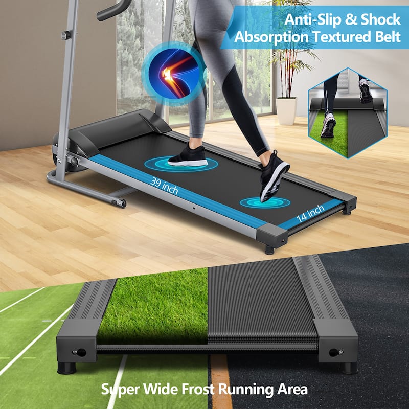 Goplus 1100W Folding Treadmill Electric Support Motorized Power