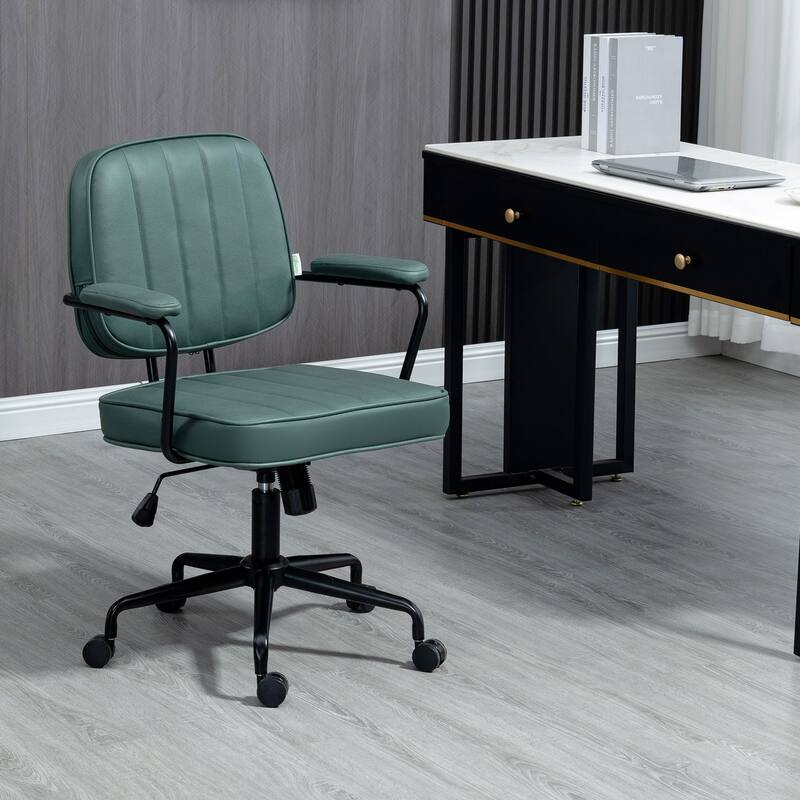 Home Office Chair with Swivel Wheels, Adjustable Height Computer Desk Chair, Microfiber Armchair with Tilt Function - N/A
