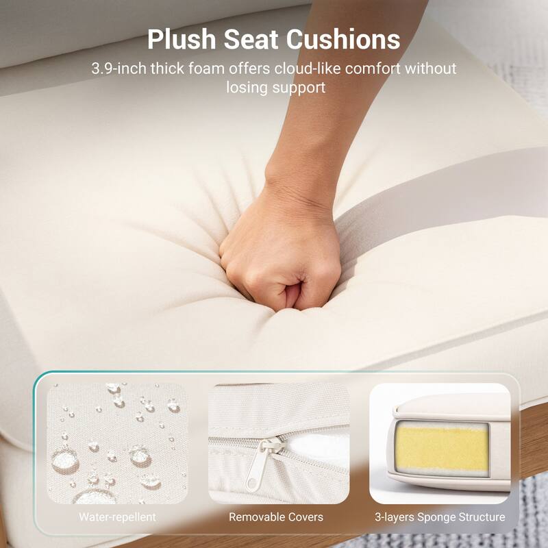 HIPS Outdoor Sofa Set with 3.9 Inch Cushions & Ottoman (Set of 5)