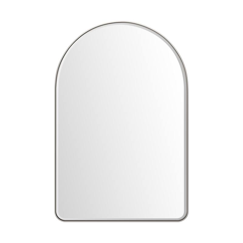 Rohe 24" Arched Mirror, Champagne Brass - 24 - Satin Nickel