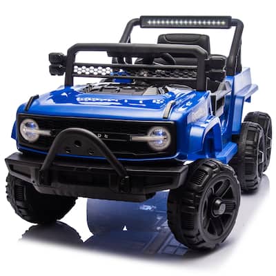 12V Kids Ride On 6-Wheel Electric Truck Car with Parents Control, 4 Motors, LED Lights, Music & Bluetooth, USB, MP3