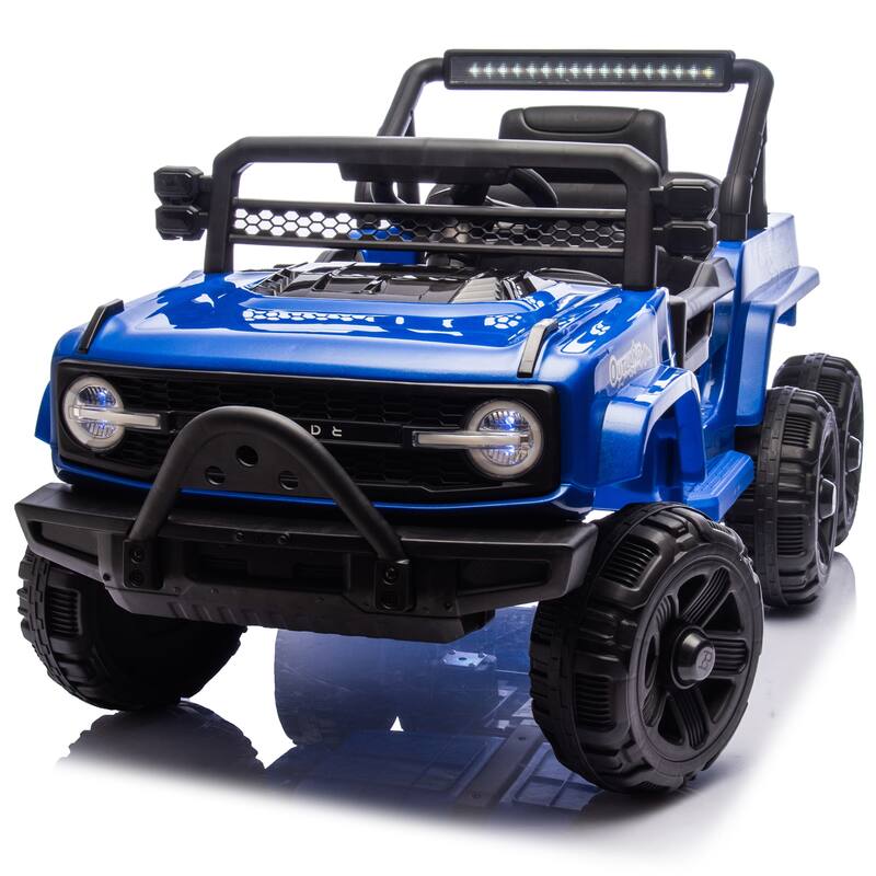 12V Kids Ride On 6-Wheel electric truck car W/Parents Control,Six-Wheel Suspension,Four motors,Power display,Searchlight