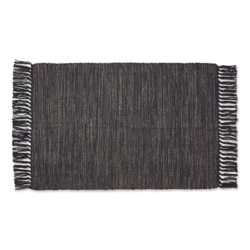 DII Gray and Off White 2-Tone Ribbed Rug 2x3 Ft - 24.0 In. L X 36.0 In. W X 0.2 In. H