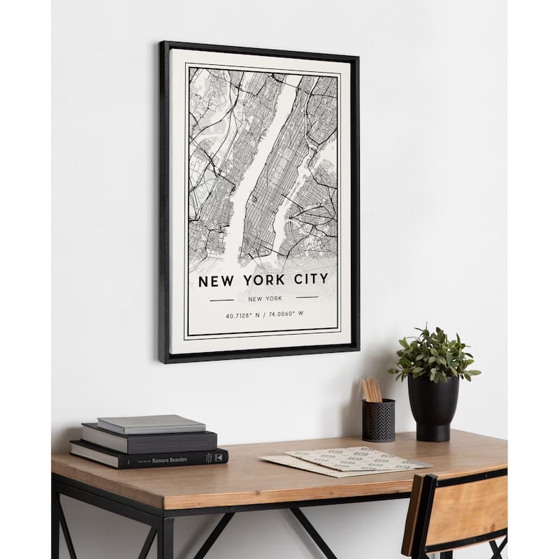 Kate and Laurel Sylvie New York City Modern Framed Canvas by Jake Goossen