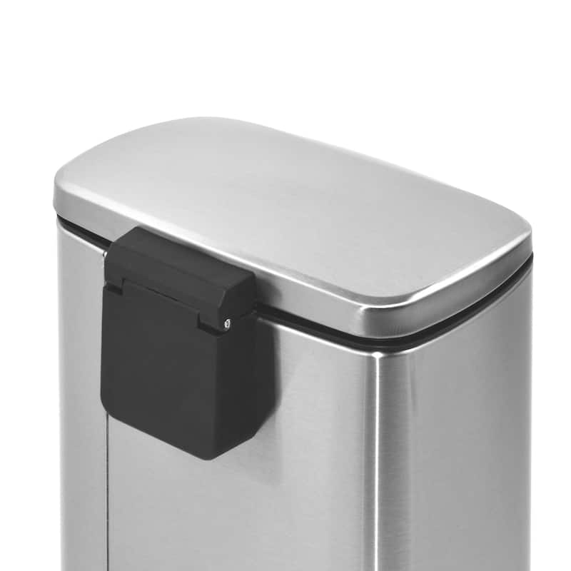 Innovaze 1.3 Gal./5 Liter Rectangular Stainless Steel Step-on Trash Can for Bathroom and Office