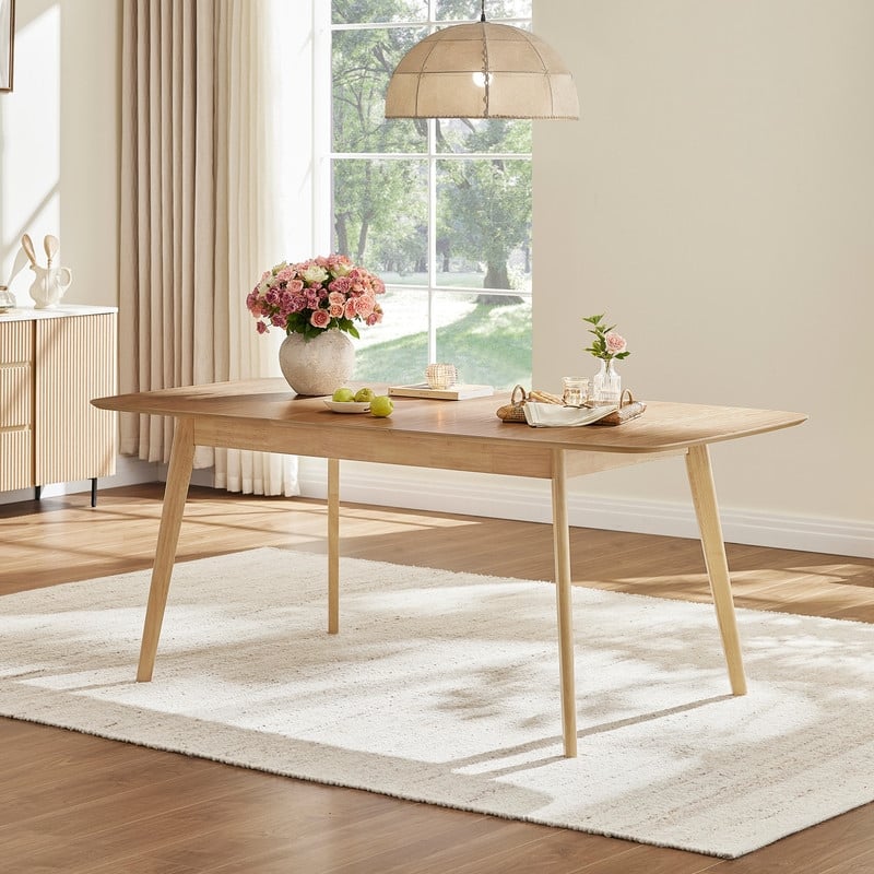 Spruce & Spring 47 to 59 Inch Mid Century Extendable Dining Table for 4-6 People