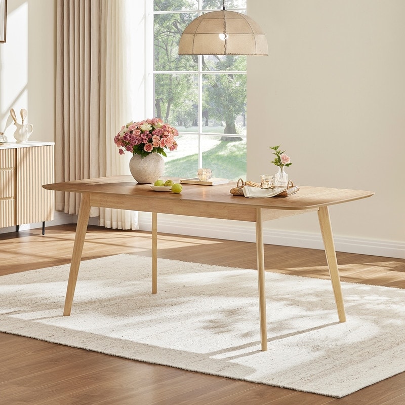 Spruce & Spring 47 to 59 Inch Mid Century Extendable Dining Table for 4-6 People