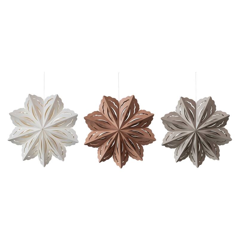 Paper Folding Snowflake Ornament, Set of 3