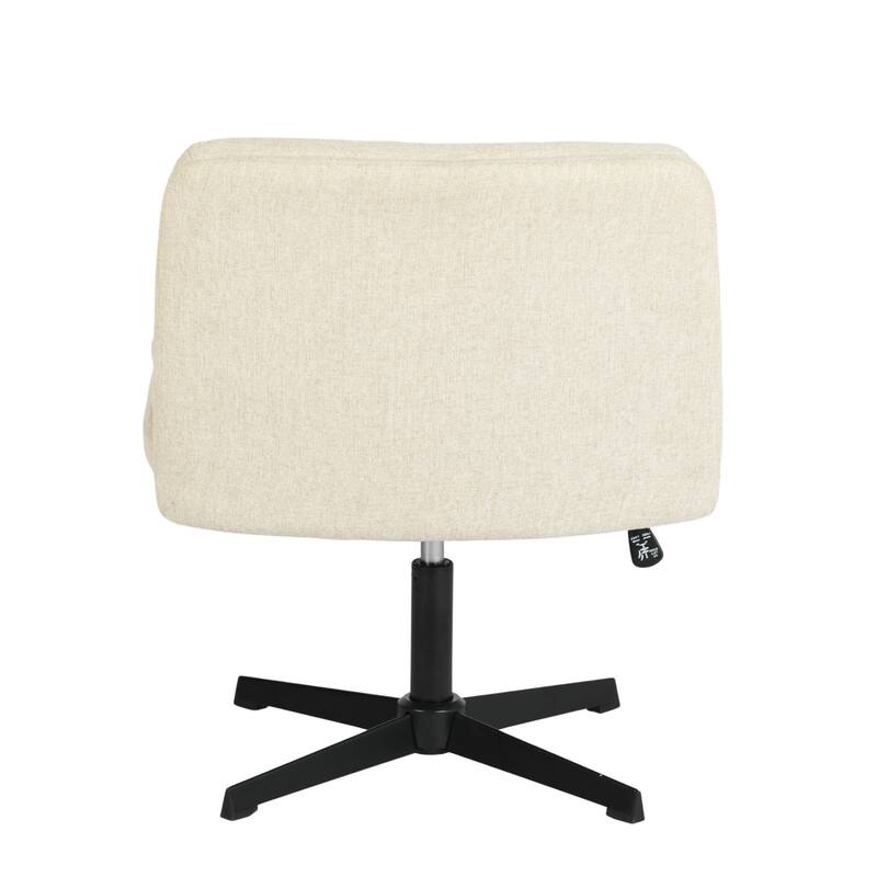 HomyLin Swivel Armless Office Desk Chair, Modern Fabric Padded Vanity Chair