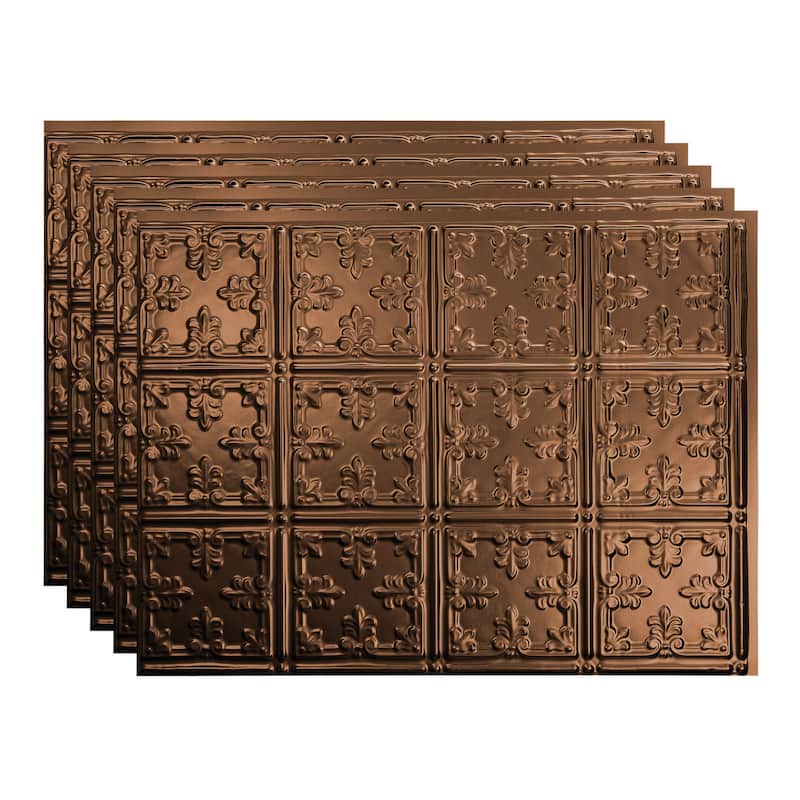 FASÄDE Traditional Style 10 Decorative Vinyl Backsplash Panel - 5 Pack - Oil Rubbed Bronze