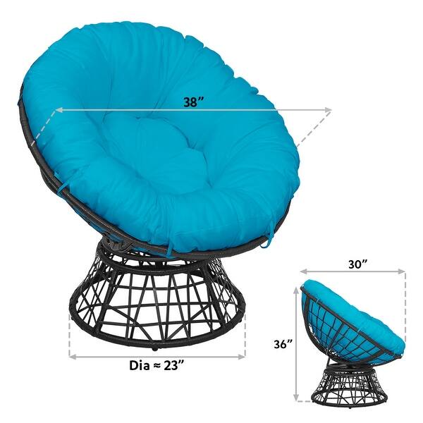 Outdoor Patio Wicker Papasan Chair with 360Degree Swivel and Gray Cushion Bed Bath & Beyond