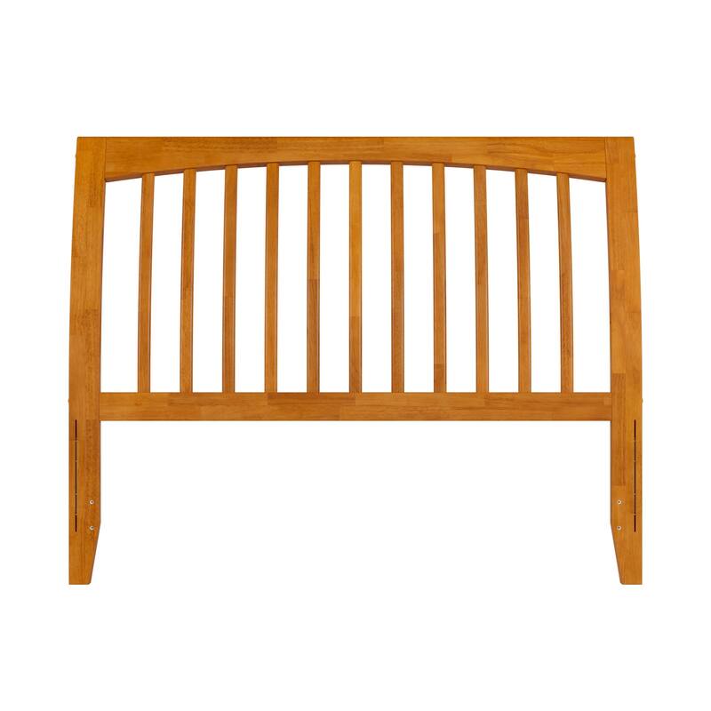 Sleigh Wood Headboard - Full Size Slat Headboard for Bedroom Decor - Light Toffee Finish