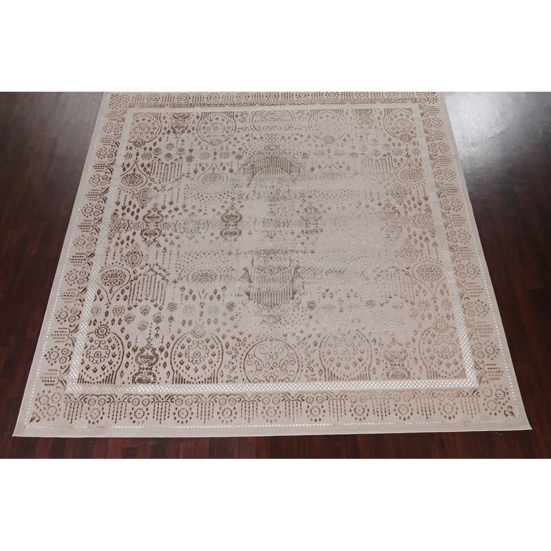 Geometric Damask Transitional Oriental Turkish Rug Decorative Carpet