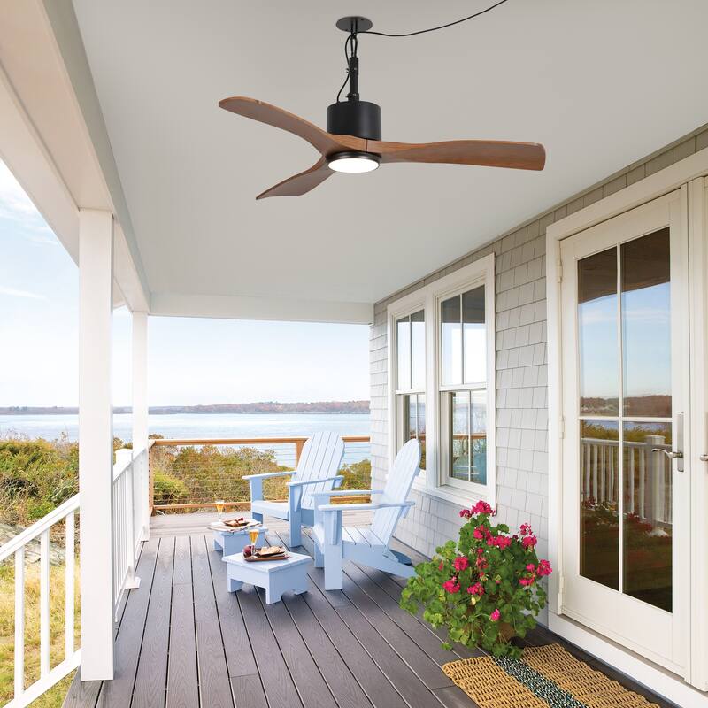 42" Classic Waterproof Wet Outdoor Gazebo Ceiling Fan with Light and Hook