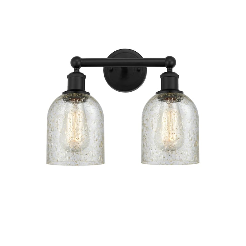 Innovations Lighting 616-2W-12-14 Caledonia Vanity Caledonia 2 Light - Matte Black / Mica