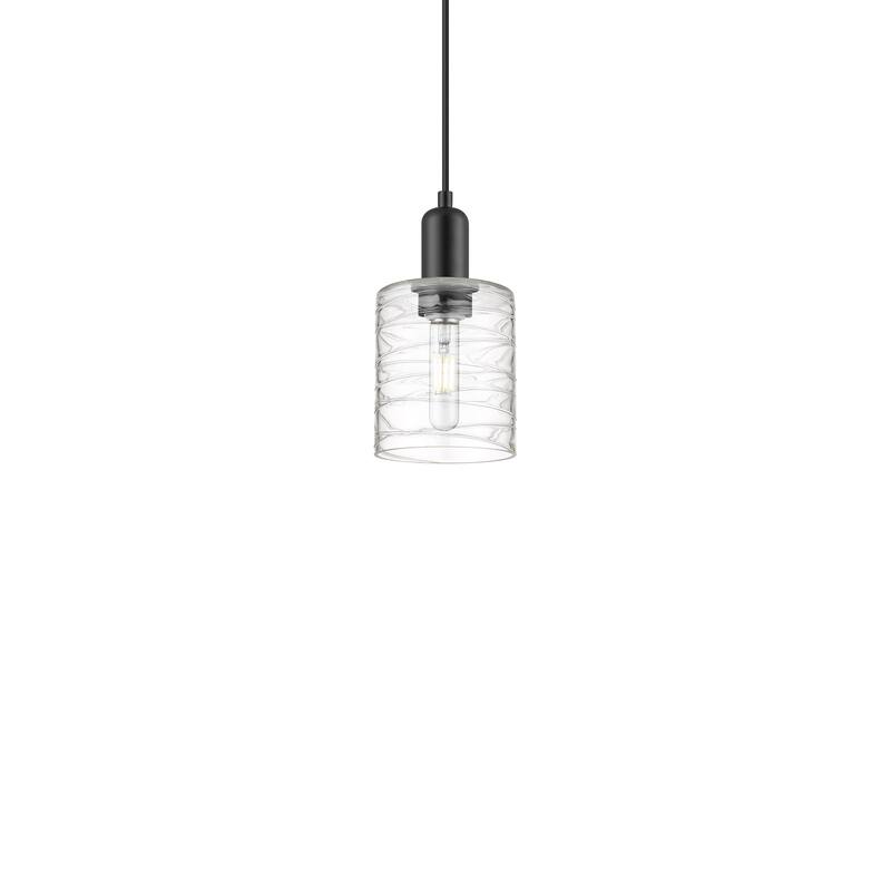 Innovations Lighting 716-1P-10-5 Cobbleskill Pendant Cobbleskill 5" - Matte Black / Deco Swirl