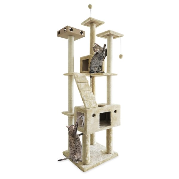 Furhaven Tiger Tough Double Decker Playground Cat Tree House Overstock 12269644