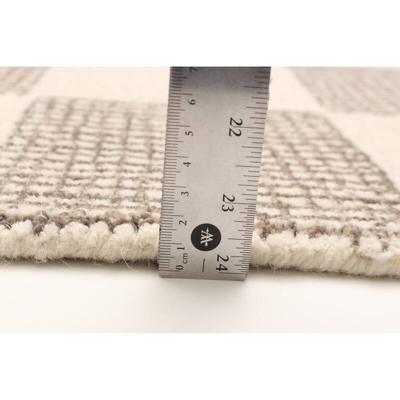 ECARPETGALLERY Hand Tufted Timeless Cream Wool Rug - 5'0 x 7'11