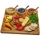 preview thumbnail 1 of 6, Picnic at Ascot Premium Acacia Charcuterie Board Set with Ceramic Bowls and acacia spoons - 13" x 13"