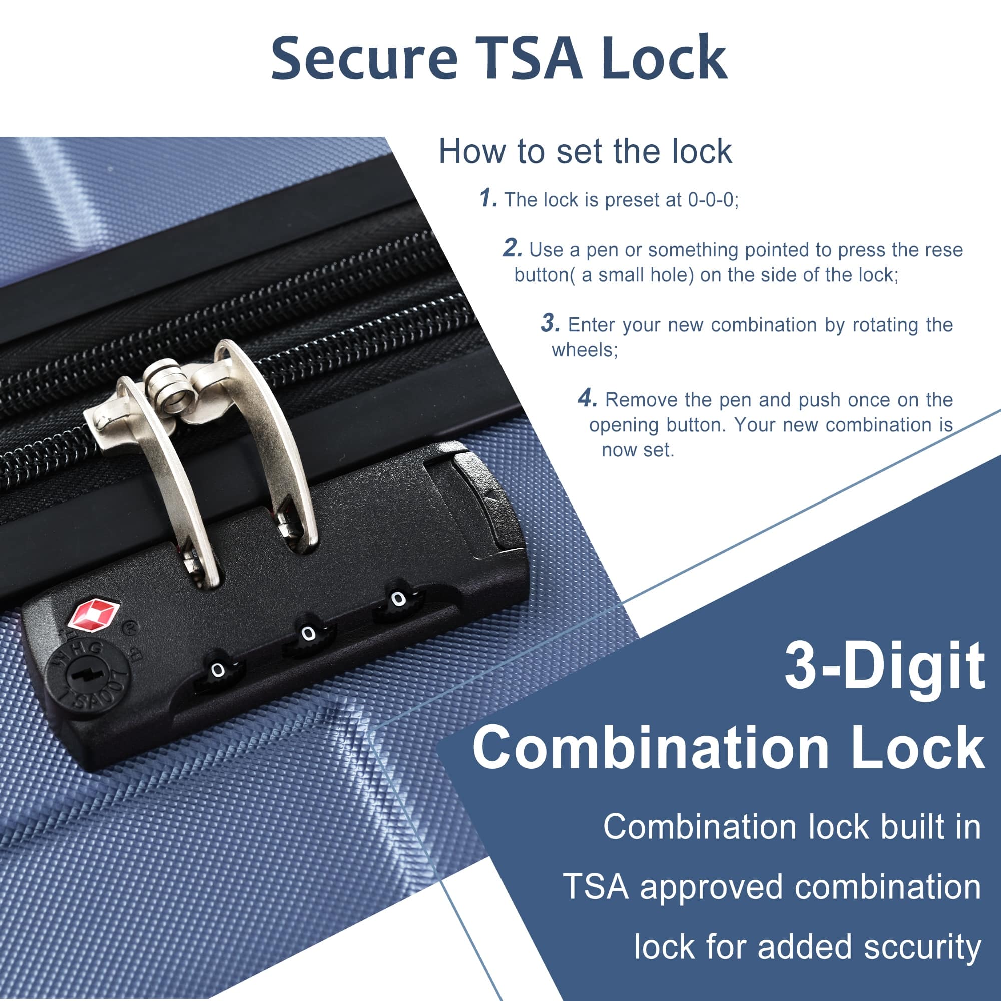 Luggage Expandable Suitcase TSA lock 24