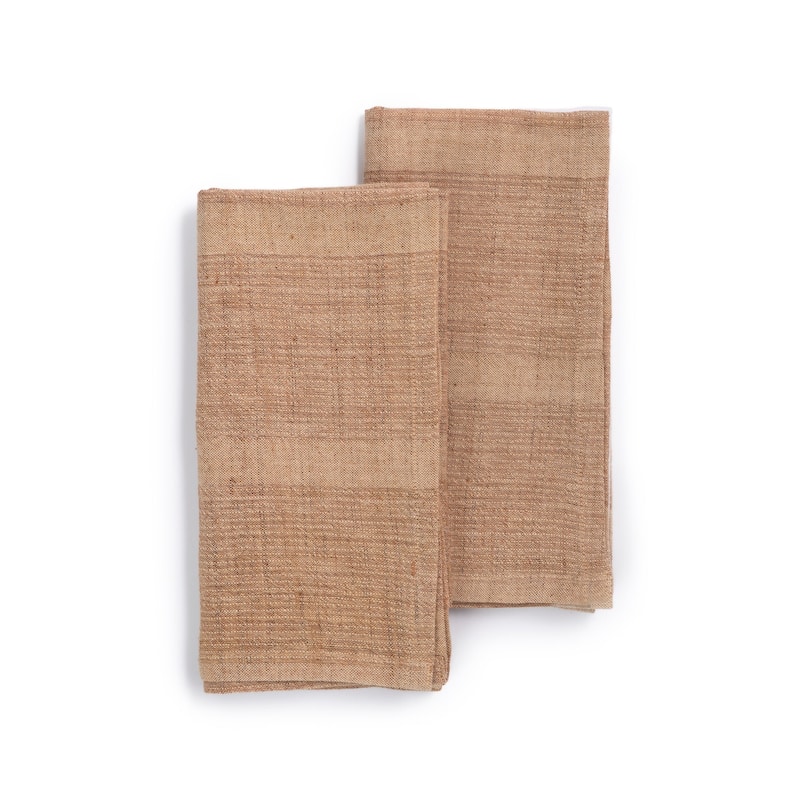 SHORELINE Napkins - Handmade Organic Cotton, Fair Trade, Eco-Dyed | Artisan-Made | by Sustainable Threads 20"x20" (Set of 2)