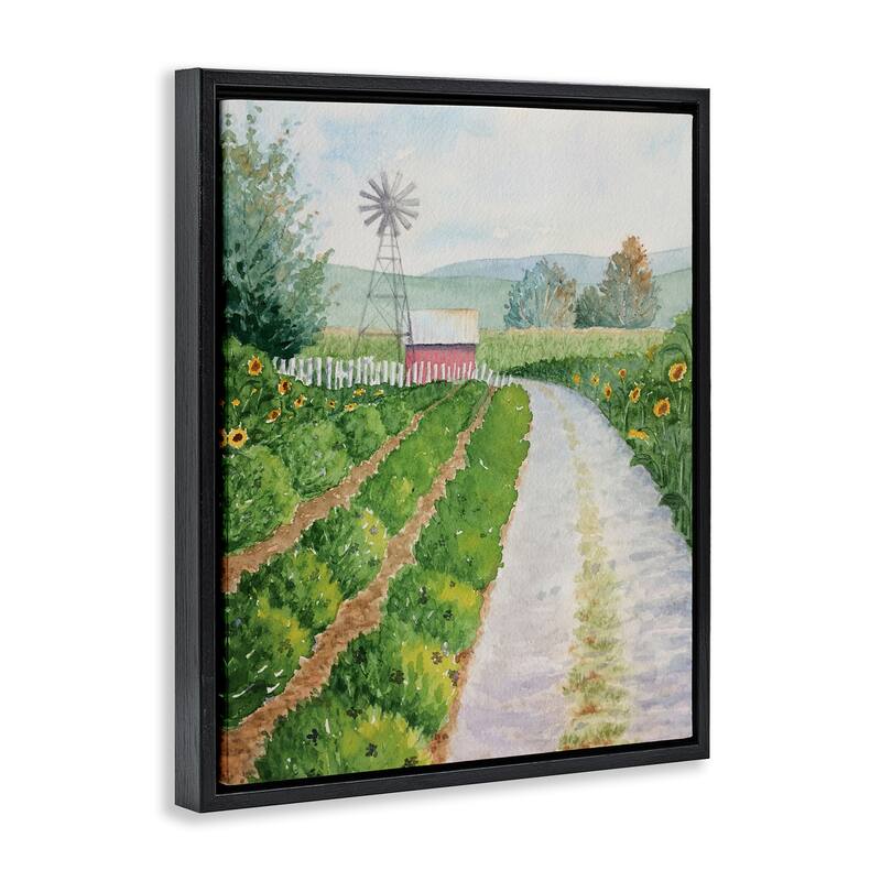 Stupell Tranquil Farm Path Framed Floater Canvas Wall Art Design By Stephanie Fielden