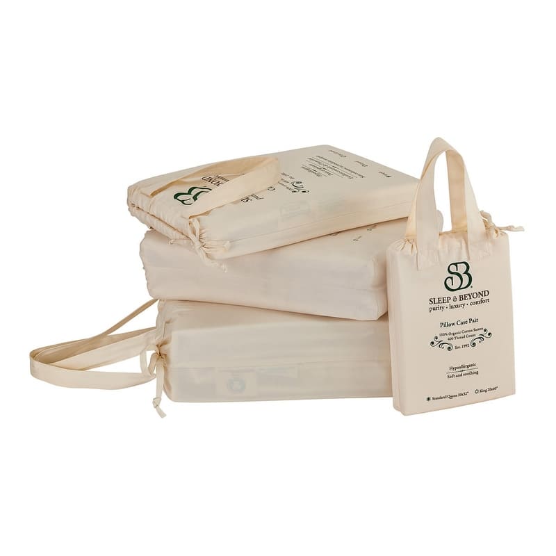 Sleep & Beyond Organic Cotton Sateen Sheet Set Ivory