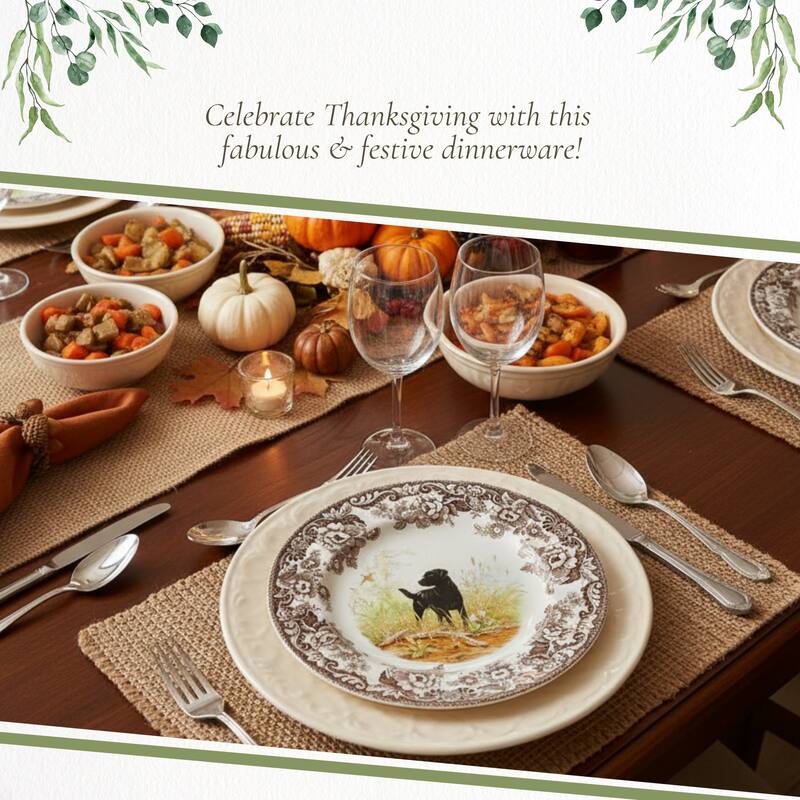 Spode Woodland Dinner Plate Dog Motif