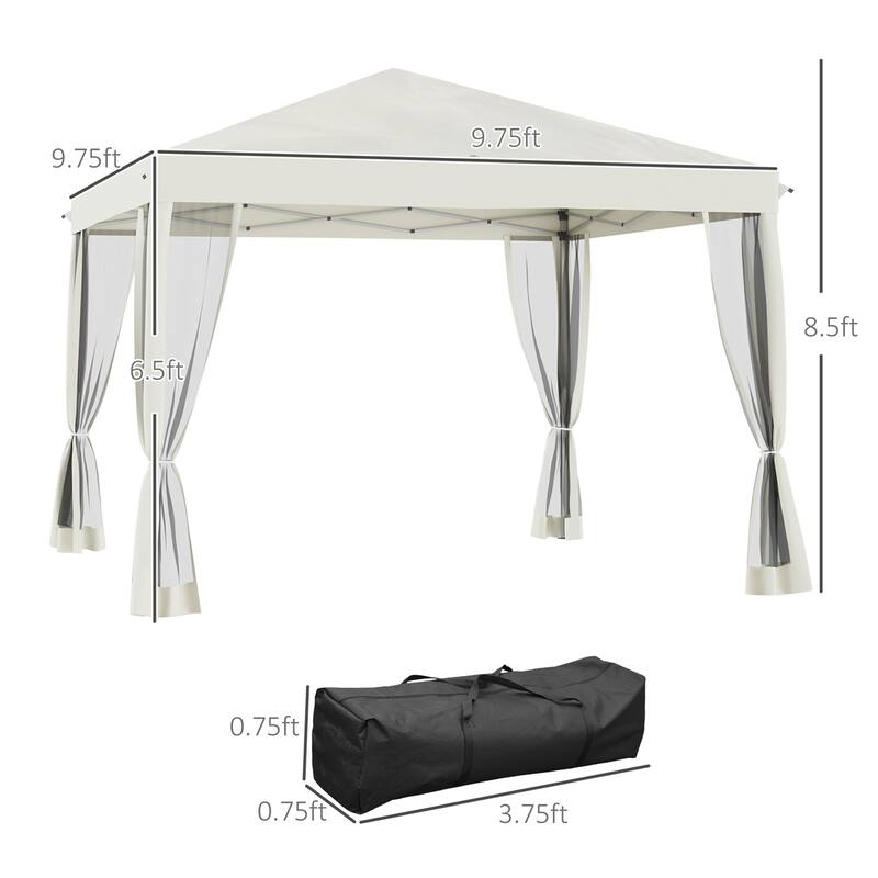 Outsunny 10' x 10' Pop Up Canopy Tent,Instant Gazebo,with Carry Bag