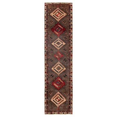 ECARPETGALLERY Hand-knotted Konya Anatolian Grey Wool Rug - 3'7 x 14'2