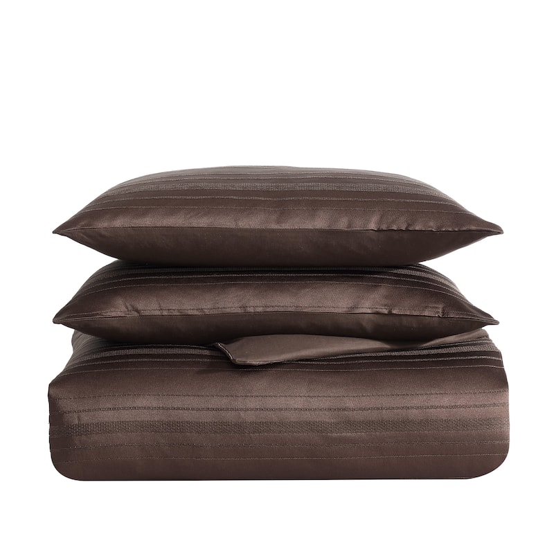 Vera Wang Illusion Lines Brown Comforter Set