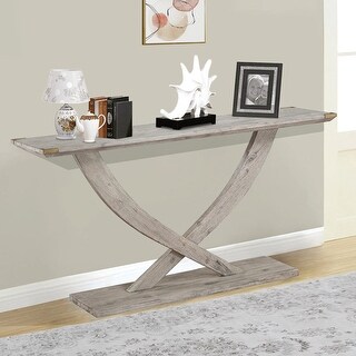 57 Inch Acacia Wood Console Table, Cross Legs, Gray - 29 H x 57 W x 15 ...