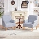 preview thumbnail 37 of 49, Rolled Armchair Accent Chair Set of 2 Blue/ Grey/ Brown
