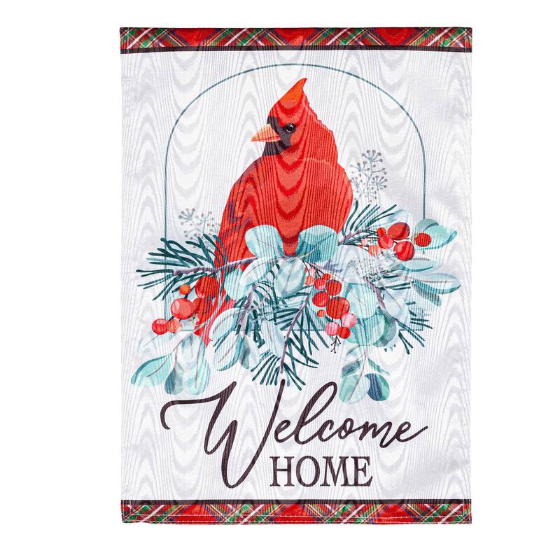 12.5 in. x 18 in. Winter Welcome Moire Garden Flag
