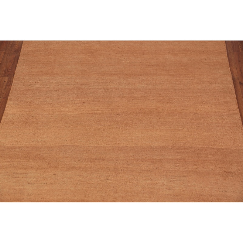 Modern Gabbeh Oriental Area Rug Handmade Tribal Solid Wool Carpet - 4'9" x 6'3"
