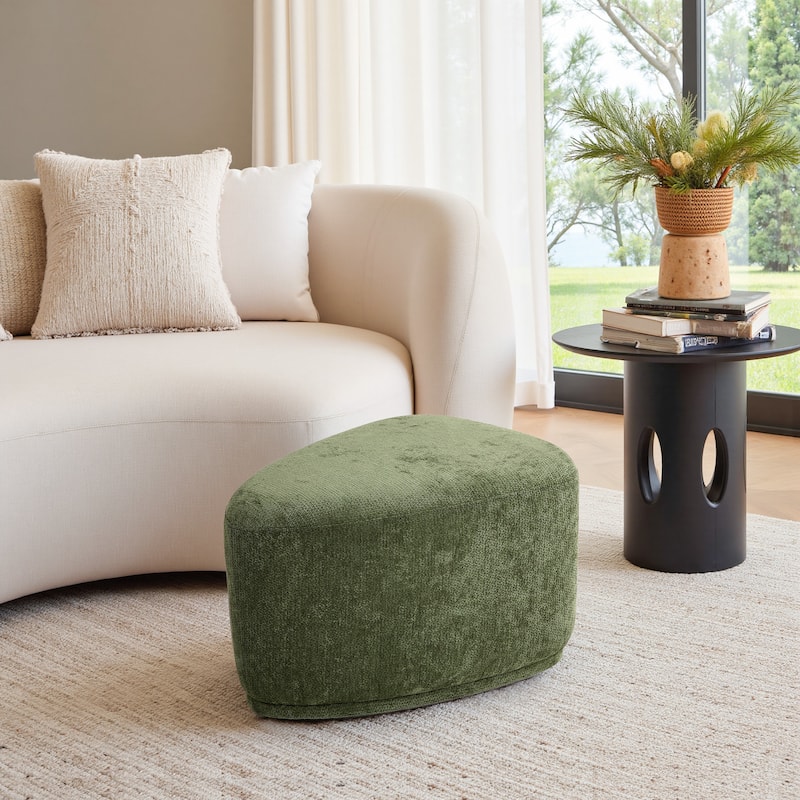 Bonnie 26"/43" W Chenille Small/ Oversized Triangular Cheese Ottoman - Small:26.4"×20"×16" - Hunter Green