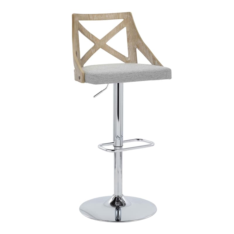 The Gray Barn Charlotte Adjustable Bar Stool with Rounded Rectangular Footrest (Set of 2)