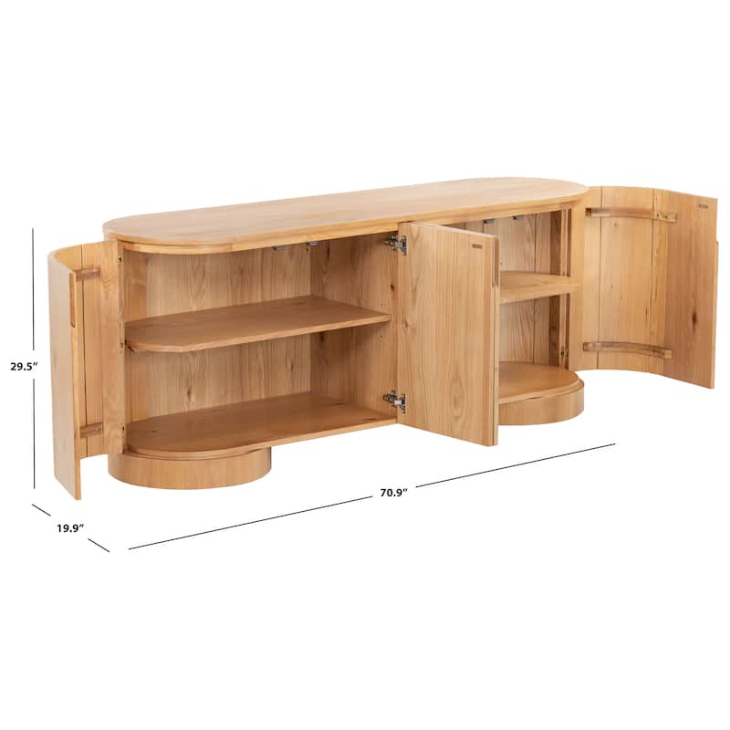 SAFAVIEH Couture Jesbelina Oval 4 Door Wood Sideboard - 71"W x 20"D x 30"H