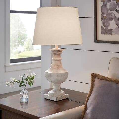 Hyperion Textured Off-White 1-Light Table Lamp by iNSPIRE Q Artisan