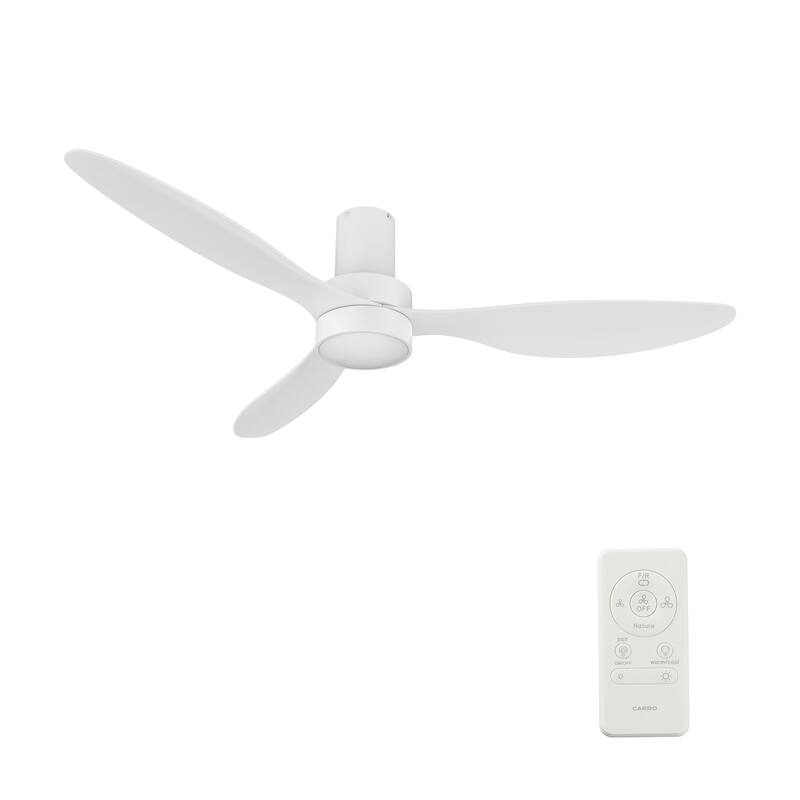 CARRO Nantes 52-inch Indoor Ceiling Fan with Light and Remote - N/A - White