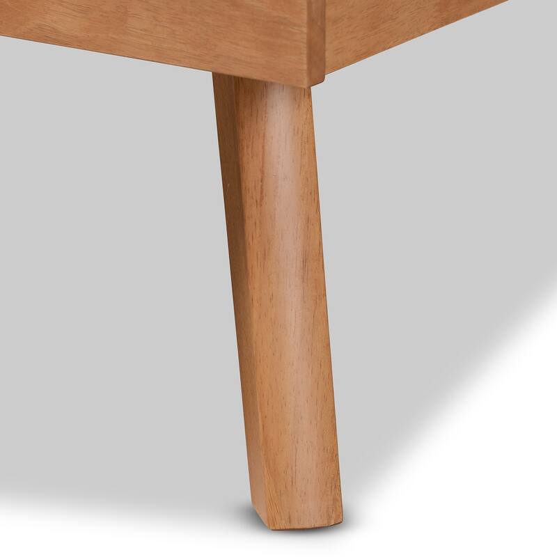 Full Size Platform Bed - Brown Wood Bed Frame with Crisscross Headboard - Modern Bedroom Furniture