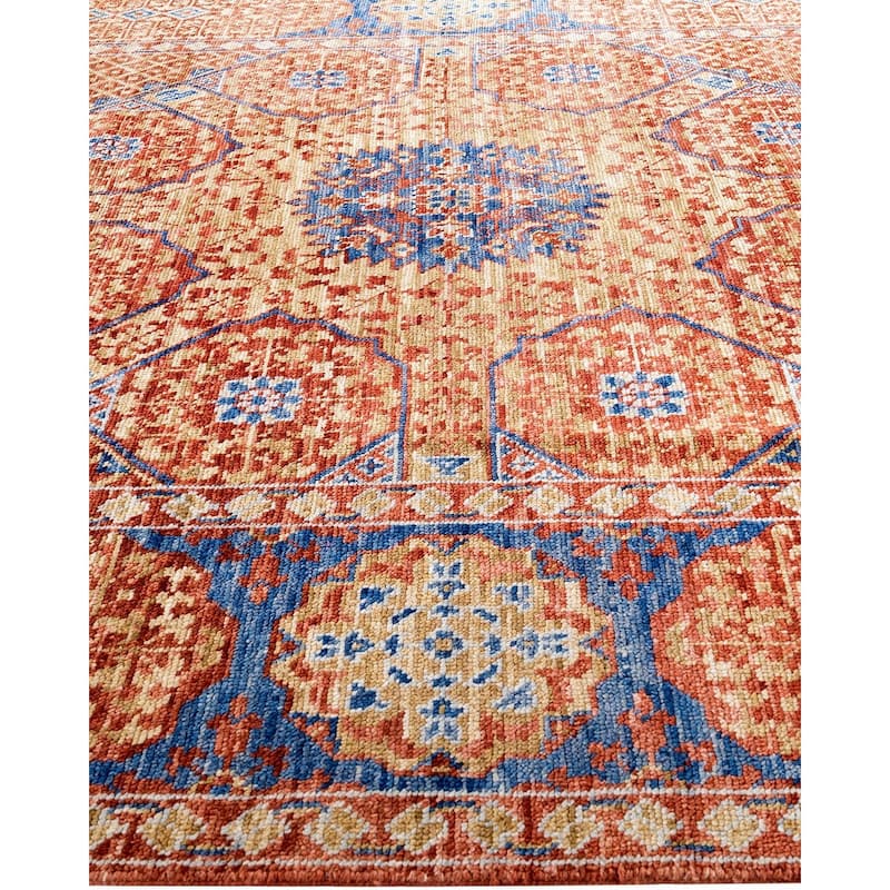 Modern One-of-a-Kind Handmade Area Rug - Rust, 8' 1" x 10' 3" - 8' 1" x 10' 3"