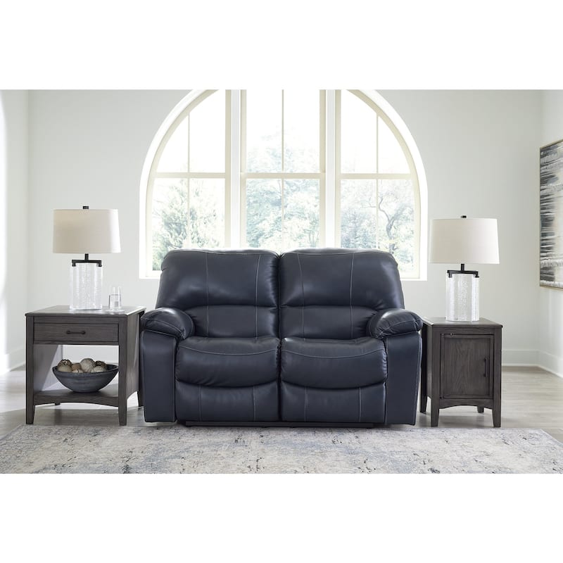 Signature Design by Ashley Leesworth Blue Power Reclining Loveseat - 65"W x 41"D x 41"H