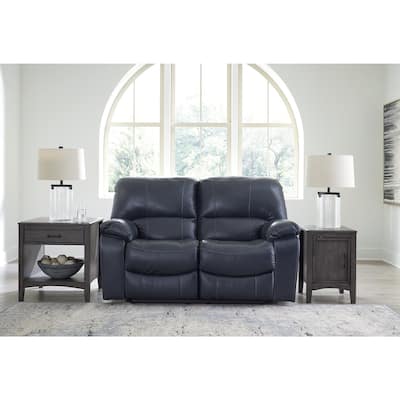 Signature Design by Ashley Leesworth Blue Power Reclining Loveseat - 65"W x 41"D x 41"H